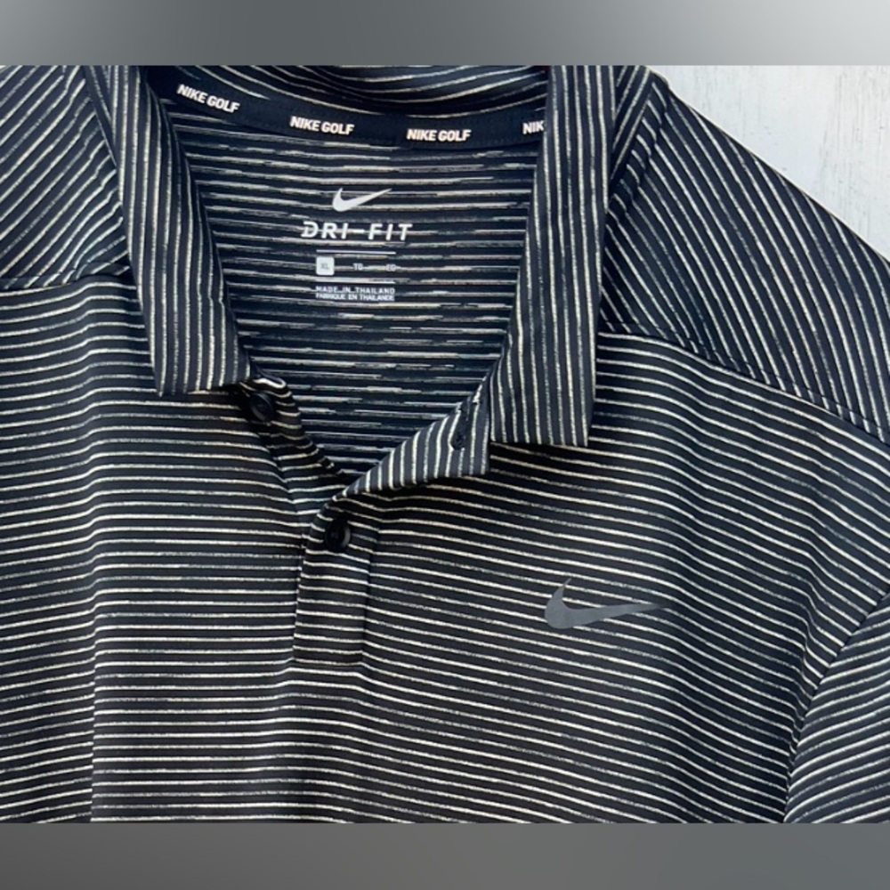 NIKE TIGER WOODS TW BLACK STRIPE GOLF POLO SHIRT XL